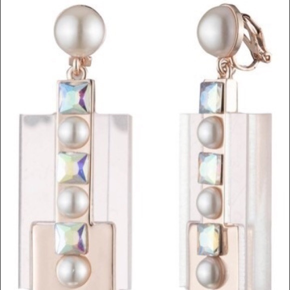 Carolee Roisin Clip Resin Double Drop Earring - Picture 3 of 4